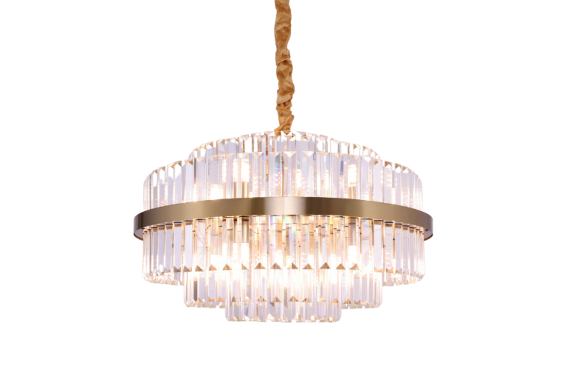 Hanglamp Amira Transparant/Goud | Ø 50 cm