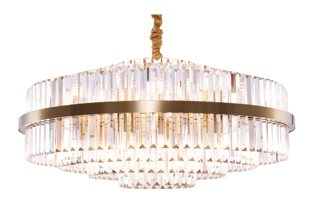 Hanglamp Amira Transparant/Goud | Ø 80 cm