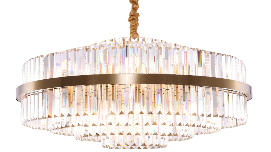 Hanglamp Amira Transparant/Goud | Ø 80 cm