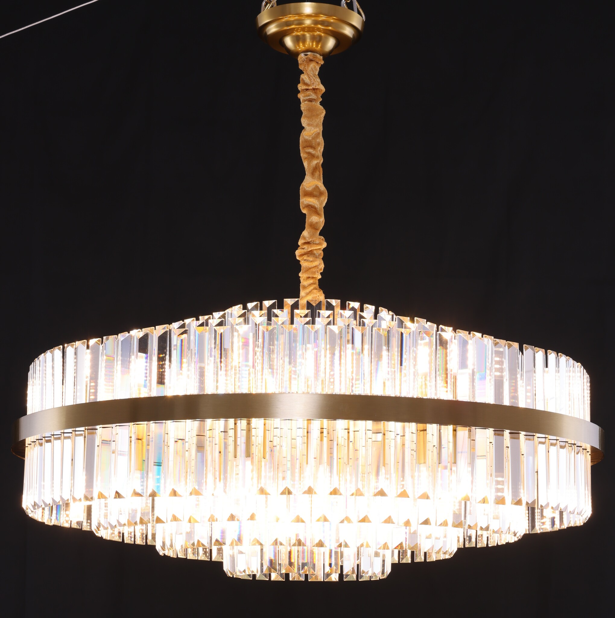 Hanglamp Amira Transparant/Goud | Ø 80 cm