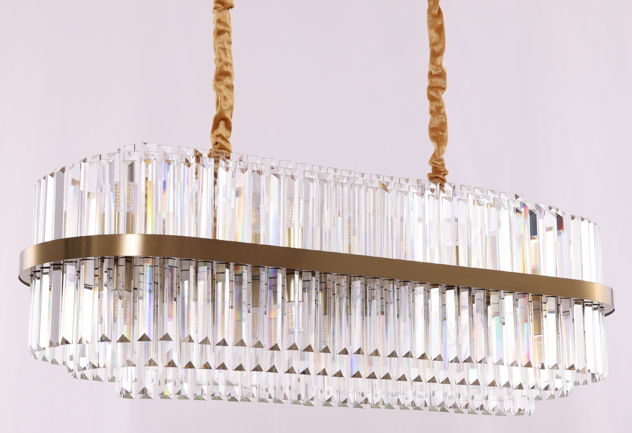 Hanglamp Amira Transparant/Goud | L100xB35xH30 cm