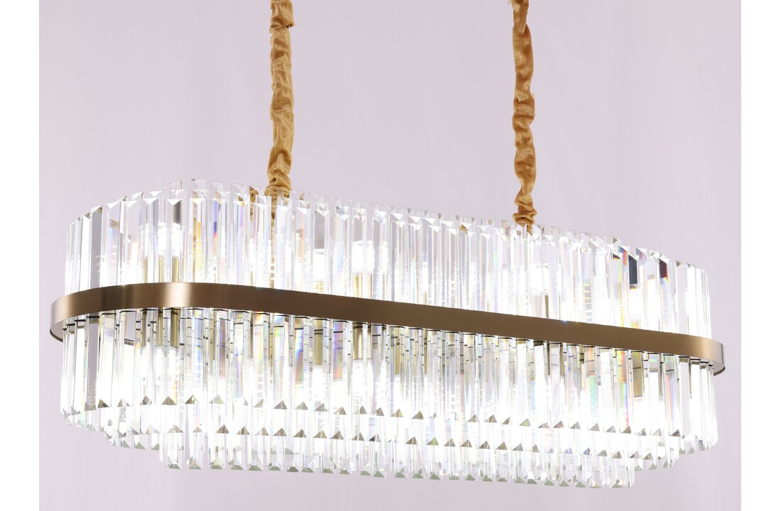 Hanglamp Amira Transparant/Goud | L100xB35xH30 cm