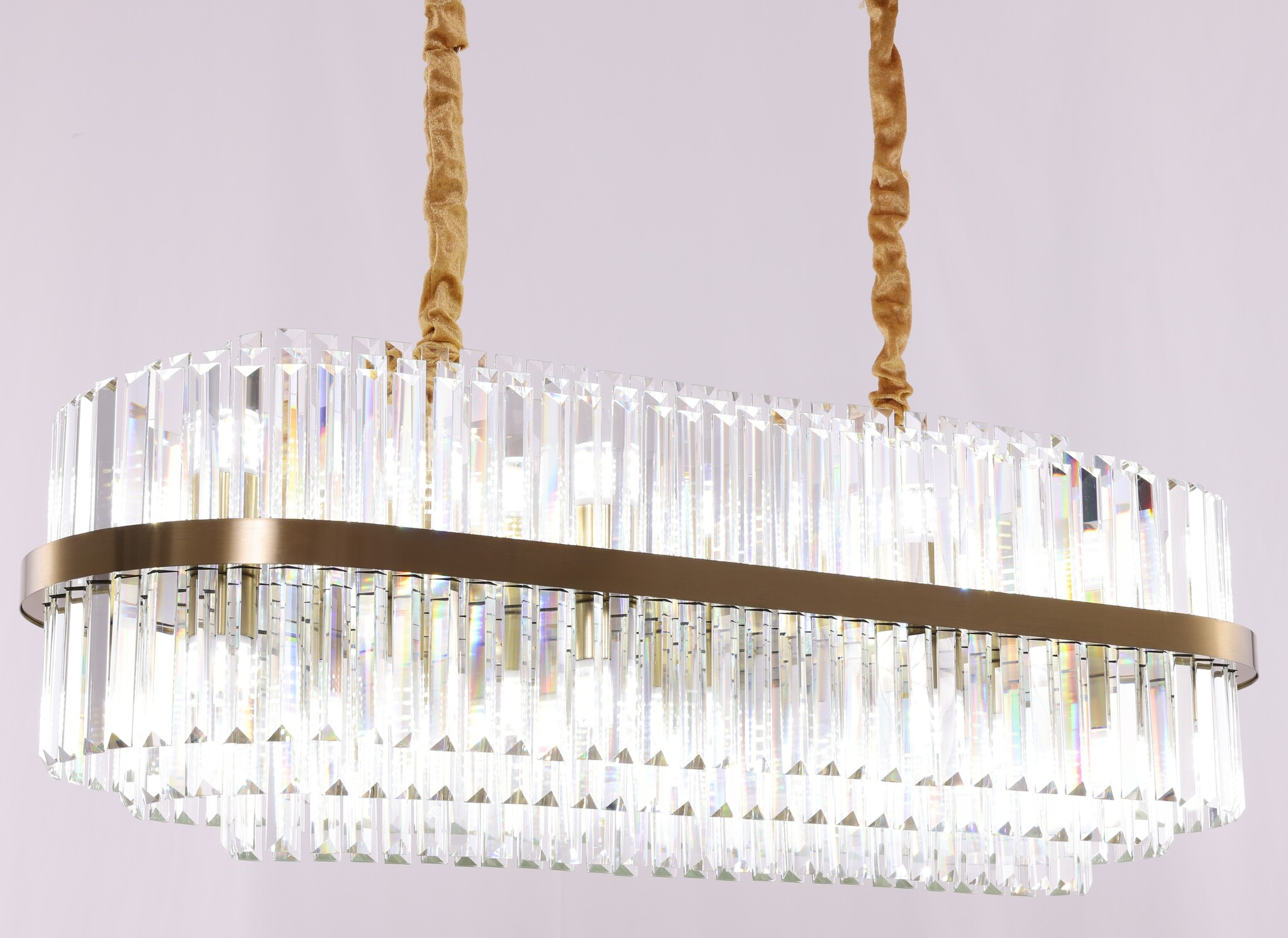 Hanglamp Amira Transparant/Goud | L100xB35xH30 cm