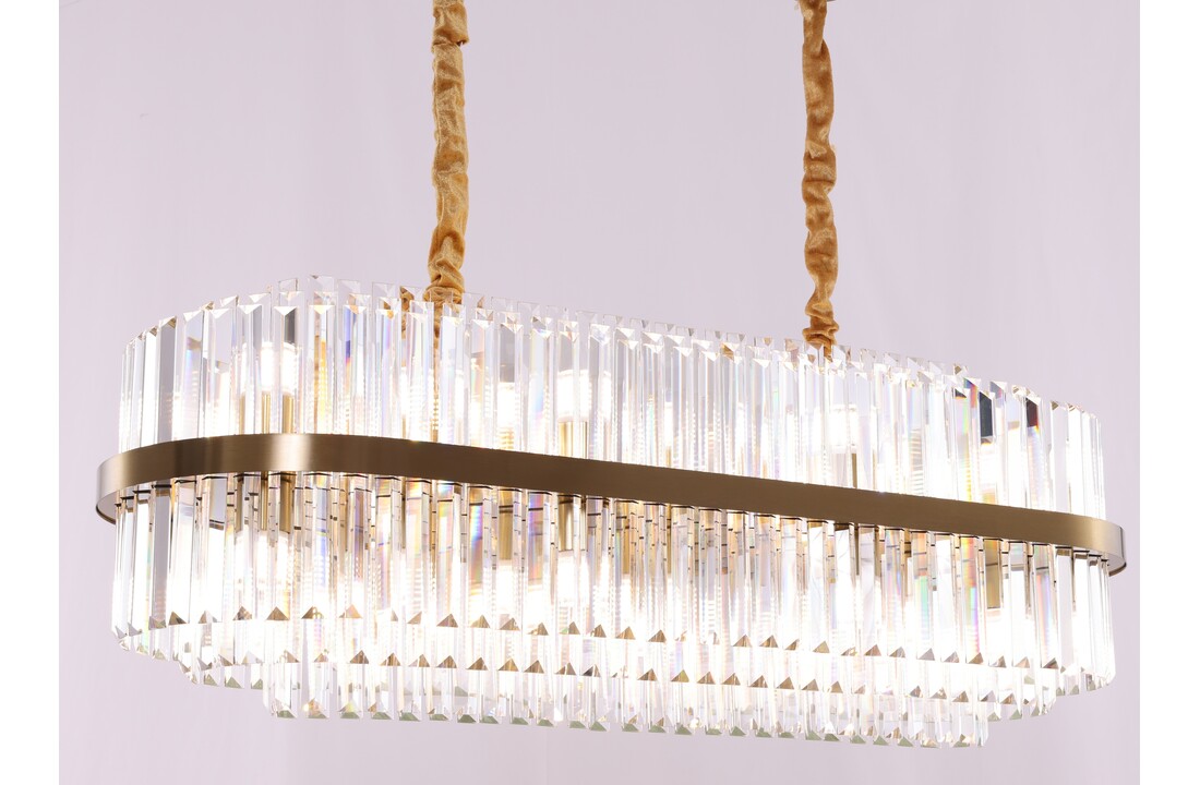 Hanglamp Amira Transparant/Goud | L100xB35xH30 cm