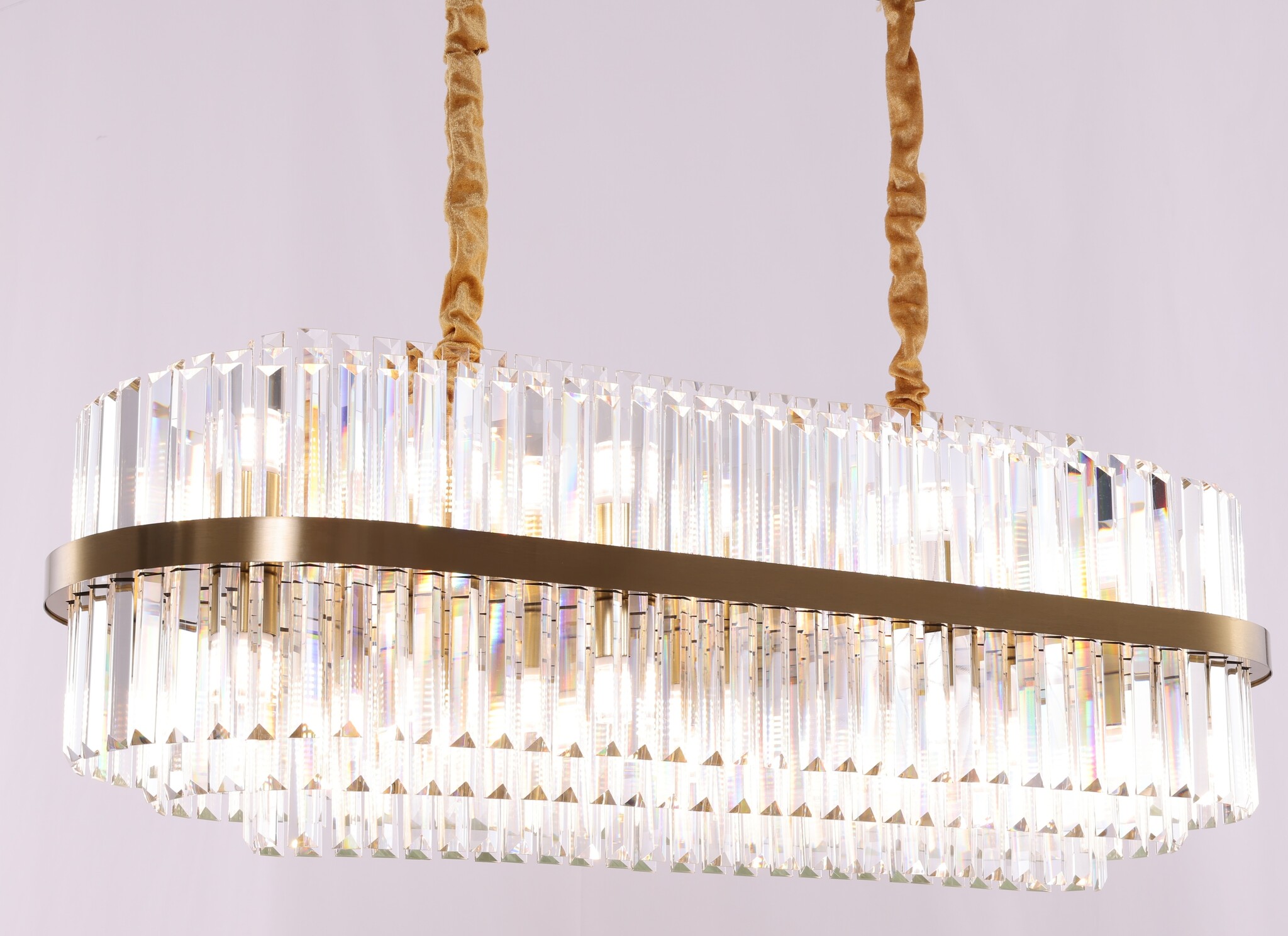 Hanglamp Amira Transparant/Goud | L100xB35xH30 cm