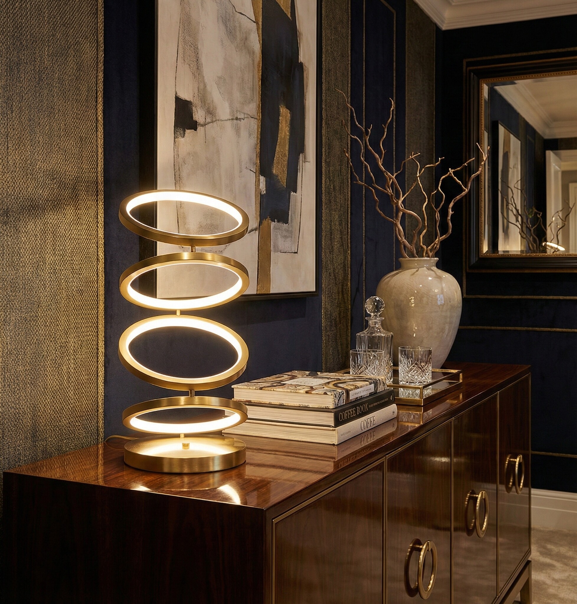 Tafellamp Saint Tropez | Brushed Gold - 3 kleuren LED