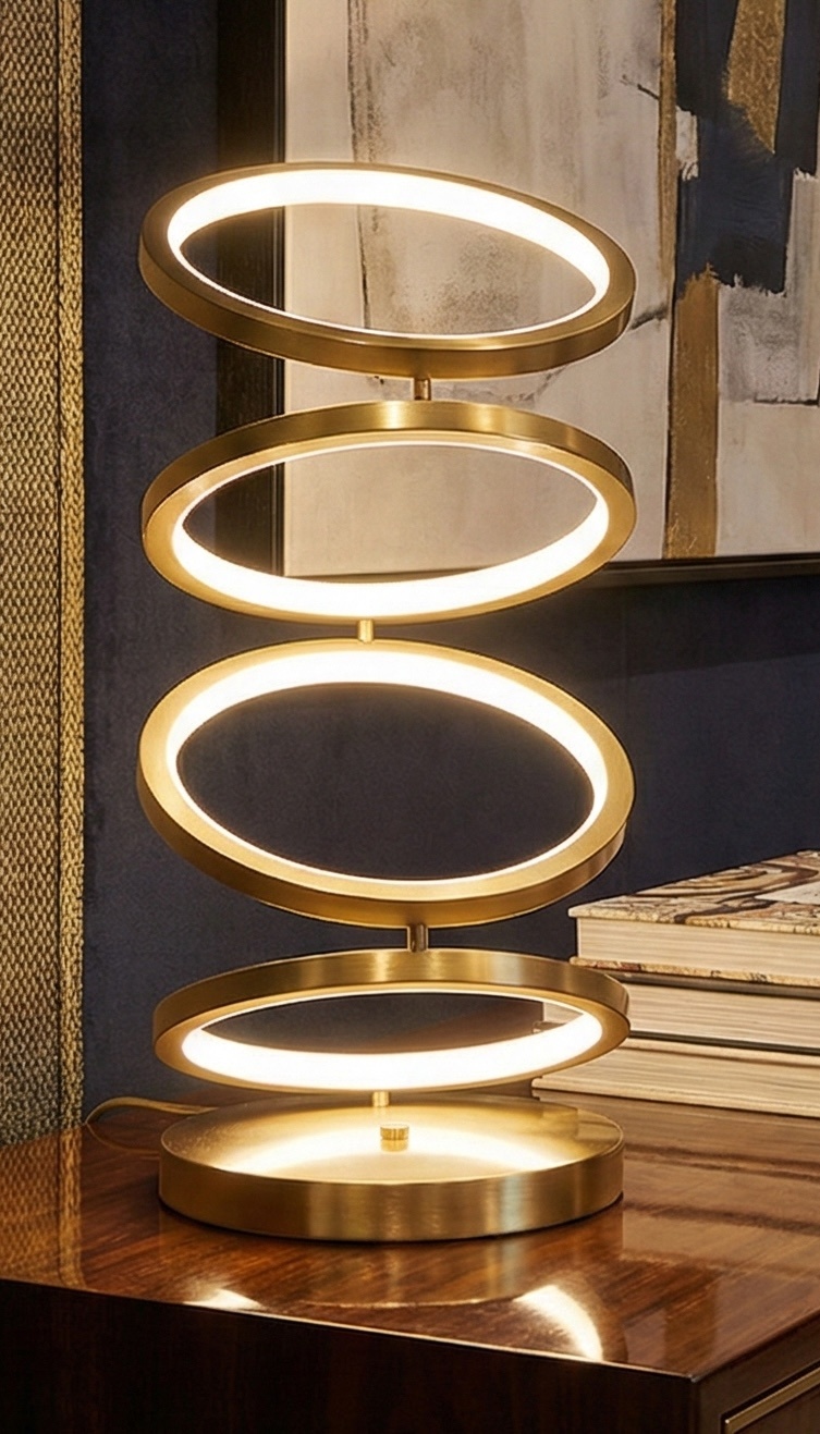 Tafellamp Saint Tropez | Brushed Gold - 3 kleuren LED