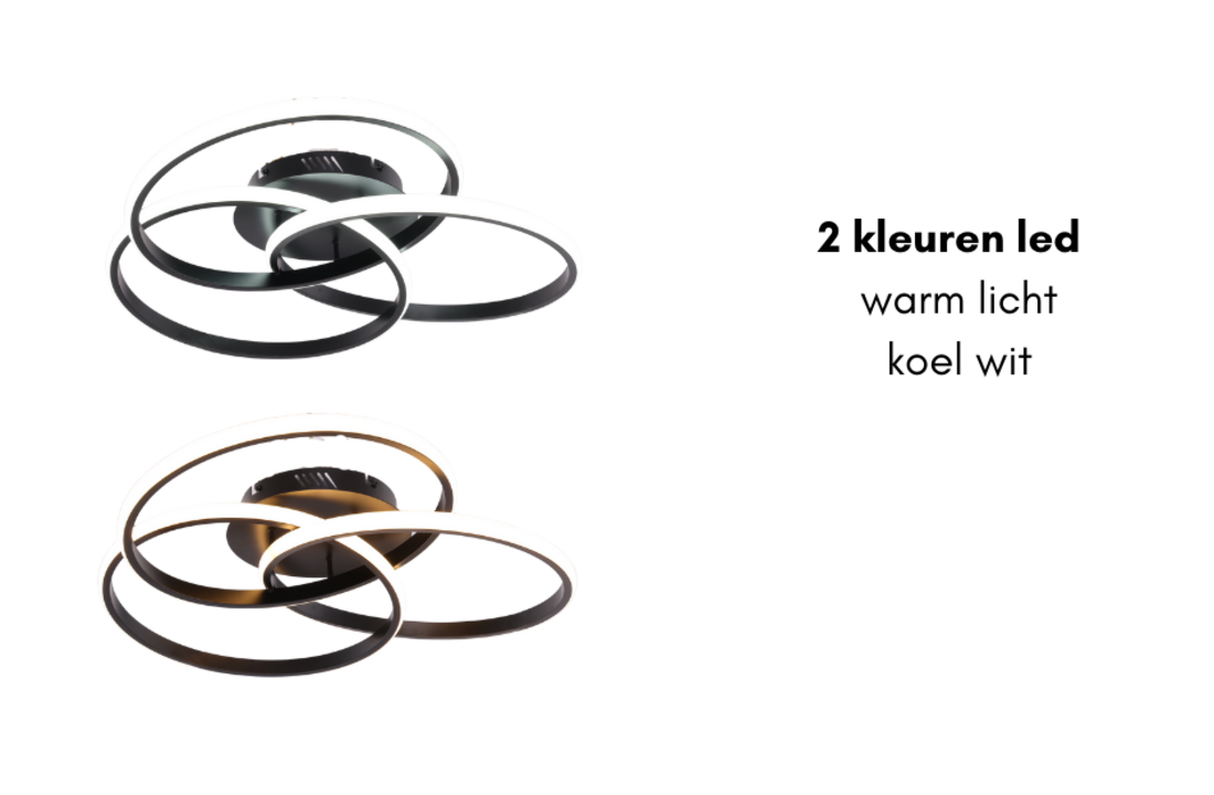 Plafondlamp Elora - Zwart - Ø 52 cm