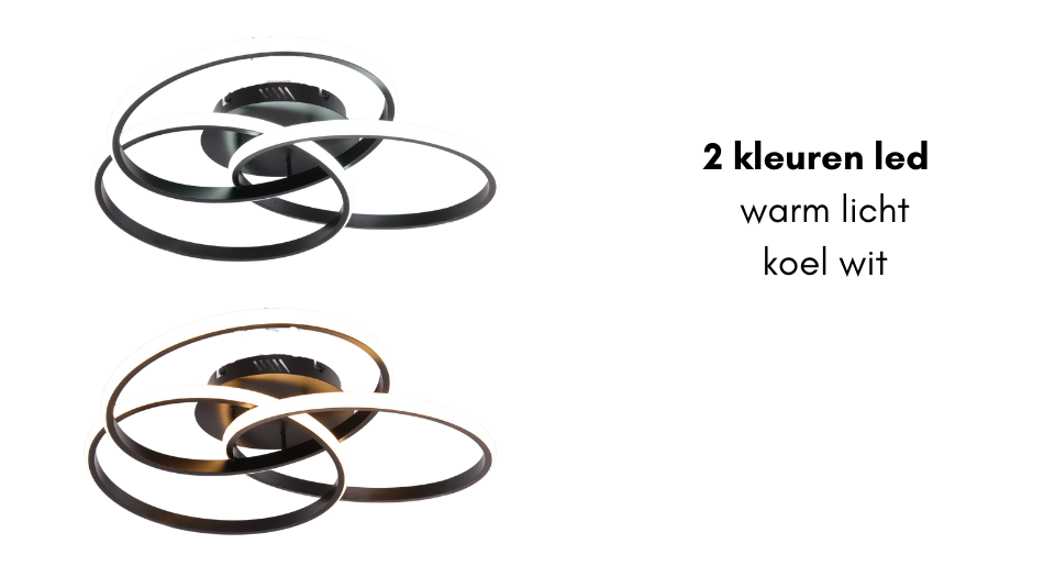 Plafondlamp Elora - Zwart - Ø 52 cm