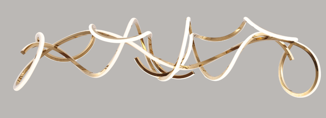 Design hanglamp Twist - Goud incl. Led - L130 cm