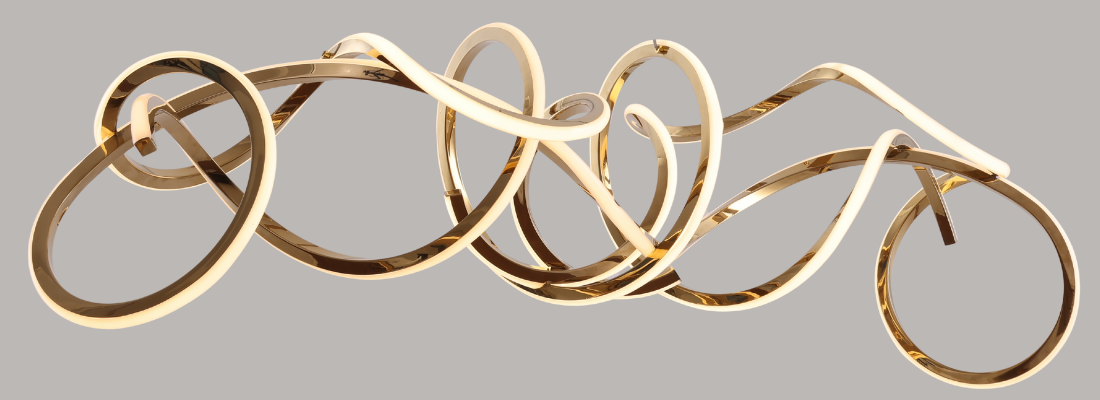 Design hanglamp Twist - Goud incl. Led - L130 cm