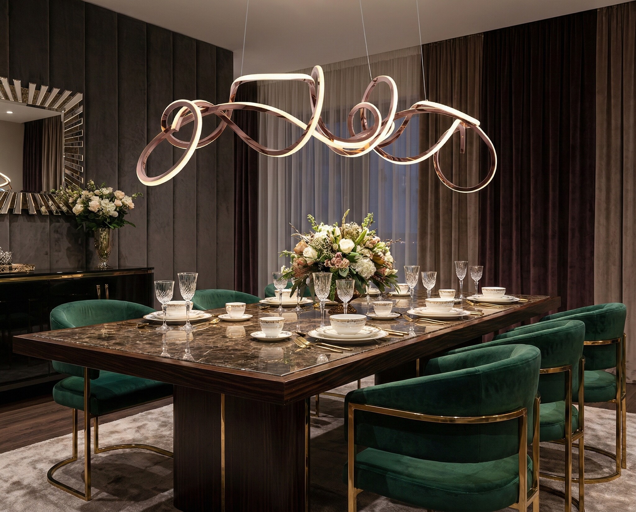 Design hanglamp Twist - Rosé incl. Led - L130 cm