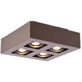 Moderne Plafondspot Quadrado - dimbaar 4x5W | Bruin