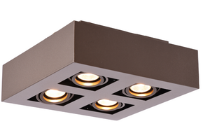 Moderne Plafondspot Quadrado - dimbaar 4x5W | Bruin