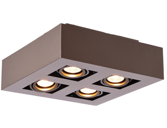 Moderne Plafondspot Quadrado - dimbaar 4x5W | Bruin