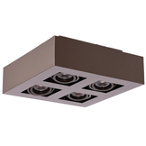 Moderne Plafondspot Quadrado - dimbaar 4x5W | Bruin