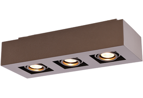 Moderne Plafondspot Quadrado - dimbaar 3x5W | Bruin