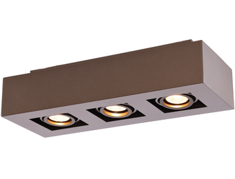 Moderne Plafondspot Quadrado - dimbaar 3x5W | Bruin