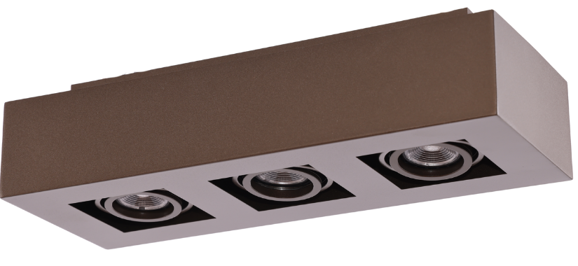 Moderne Plafondspot Quadrado - dimbaar 3x5W | Bruin