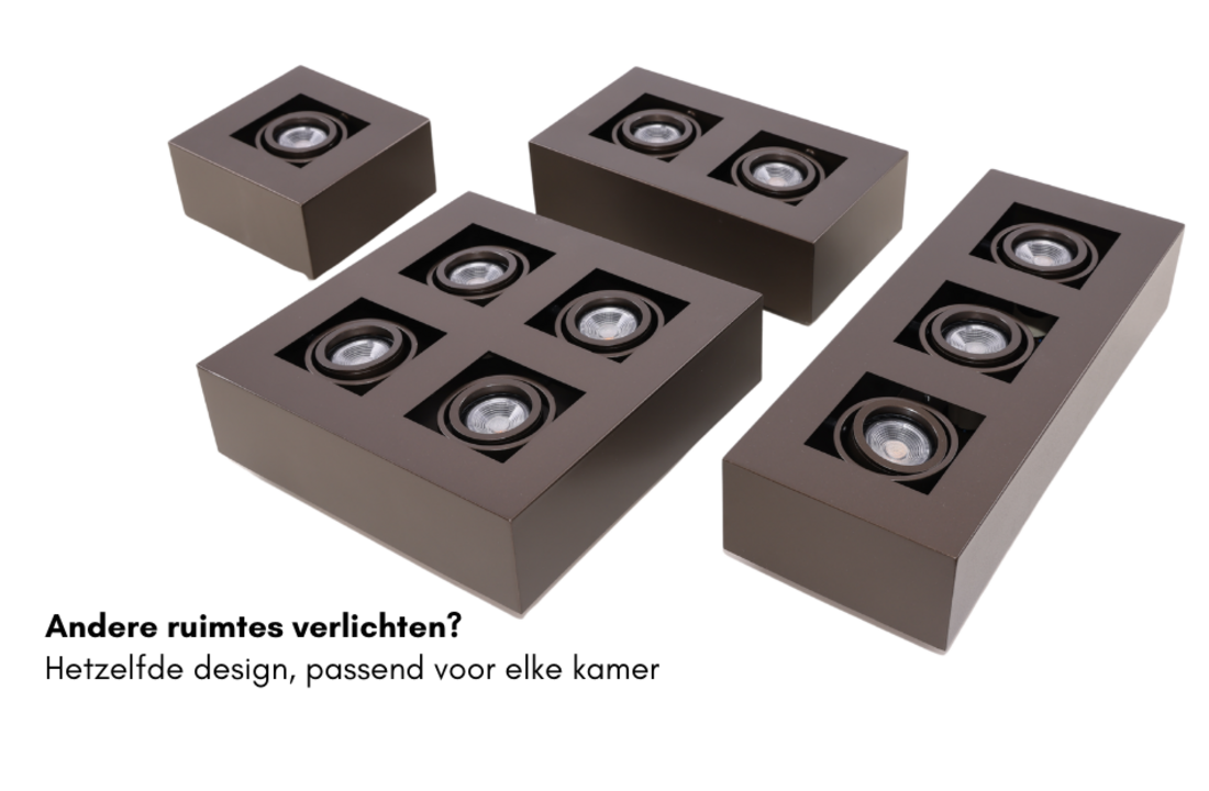 Moderne Plafondspot Quadrado - dimbaar 3x5W | Bruin