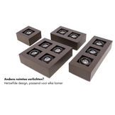 Moderne Plafondspot Quadrado - dimbaar 2x5W | Bruin