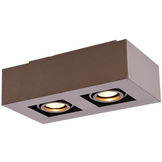 Moderne Plafondspot Quadrado - dimbaar 2x5W | Bruin