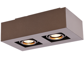 Moderne Plafondspot Quadrado - dimbaar 2x5W | Bruin