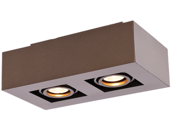 Moderne Plafondspot Quadrado - dimbaar 2x5W | Bruin