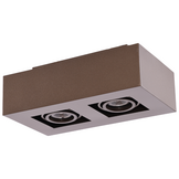 Moderne Plafondspot Quadrado - dimbaar 2x5W | Bruin