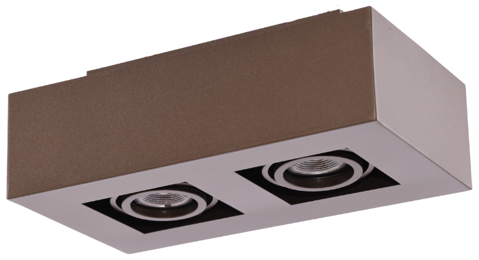 Moderne Plafondspot Quadrado - dimbaar 2x5W | Bruin