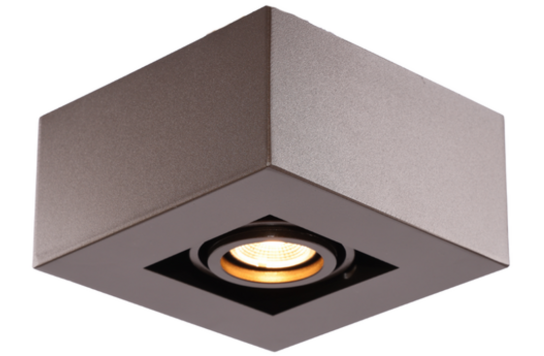 Moderne Plafondspot Quadrado - dimbaar 1x5W | Bruin