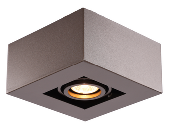 Moderne Plafondspot Quadrado - dimbaar 1x5W | Bruin