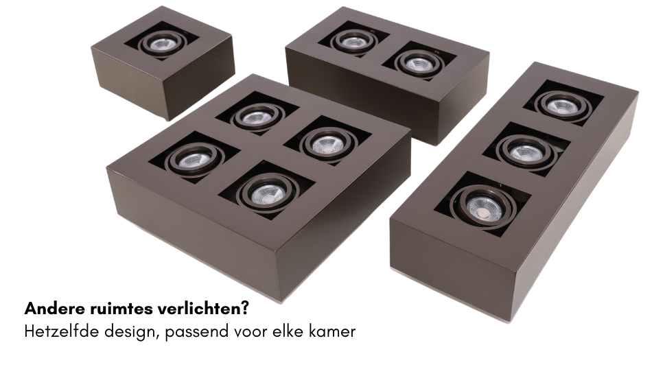 Moderne Plafondspot Quadrado - dimbaar 1x5W | Bruin