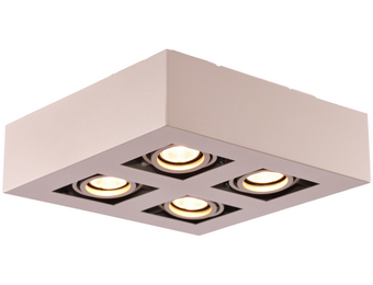 Moderne Plafondspot Quadrado - dimbaar 4x5W | Champagne