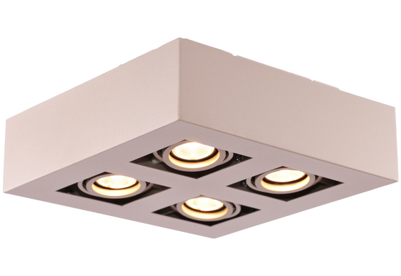 Moderne Plafondspot Quadrado - dimbaar 4x5W | Champagne