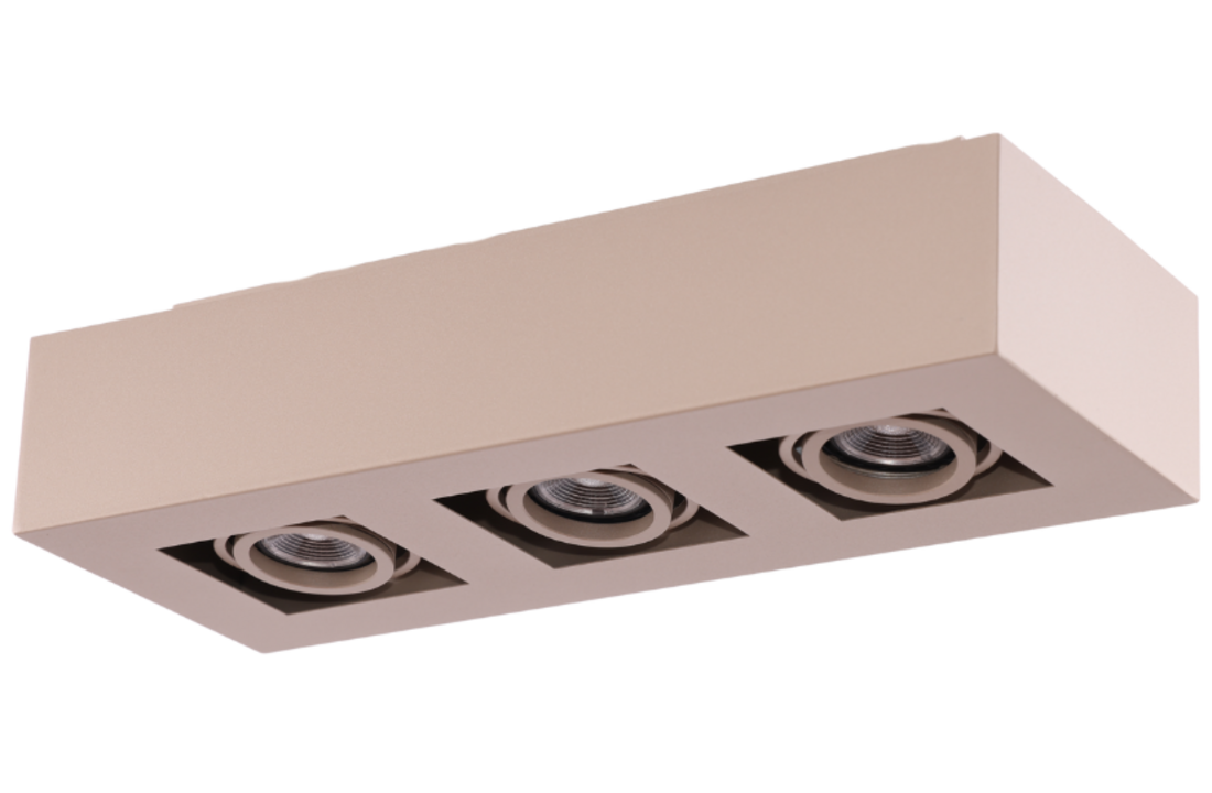 Moderne Plafondspot Quadrado - dimbaar 3x5W | Champagne