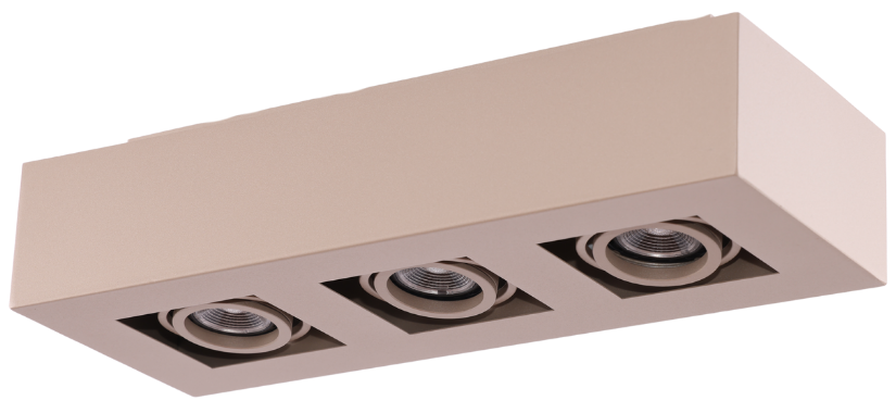 Moderne Plafondspot Quadrado - dimbaar 3x5W | Champagne