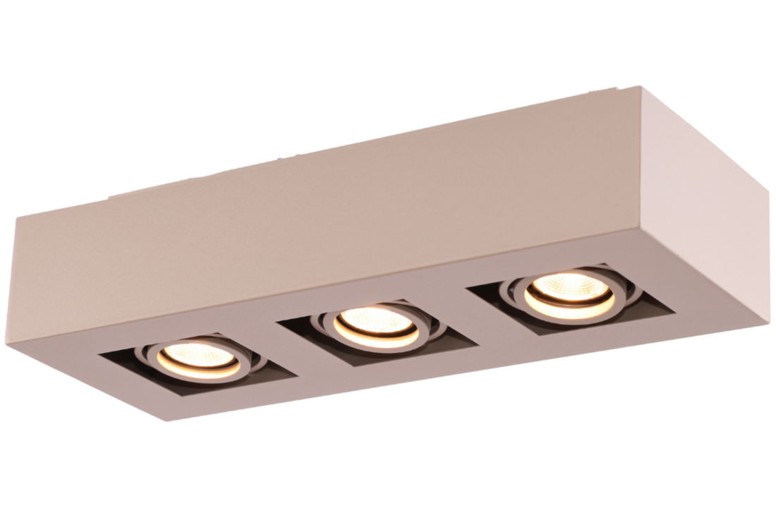 Moderne Plafondspot Quadrado - dimbaar 3x5W | Champagne