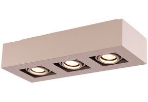 Moderne Plafondspot Quadrado - dimbaar 3x5W | Champagne