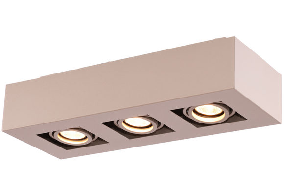 Moderne Plafondspot Quadrado - dimbaar 3x5W | Champagne