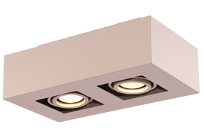 Moderne Plafondspot Quadrado - dimbaar 2x5W | Champagne