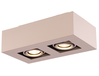 Moderne Plafondspot Quadrado - dimbaar 2x5W | Champagne