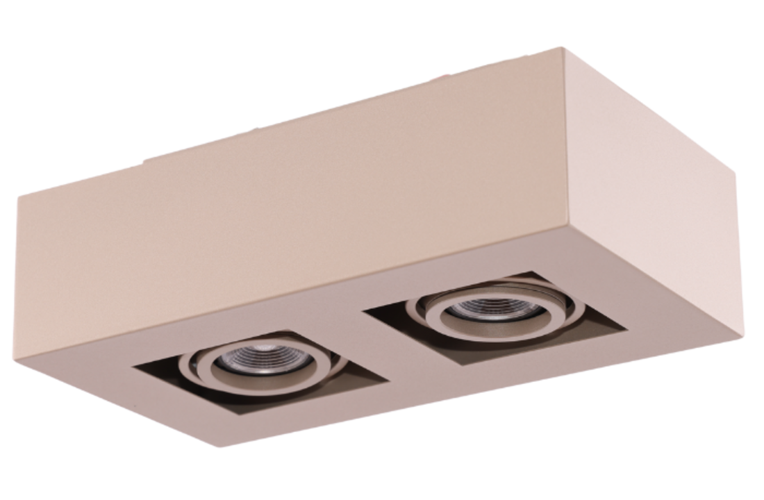 Moderne Plafondspot Quadrado - dimbaar 2x5W | Champagne