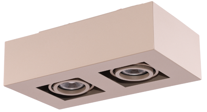 Moderne Plafondspot Quadrado - dimbaar 2x5W | Champagne
