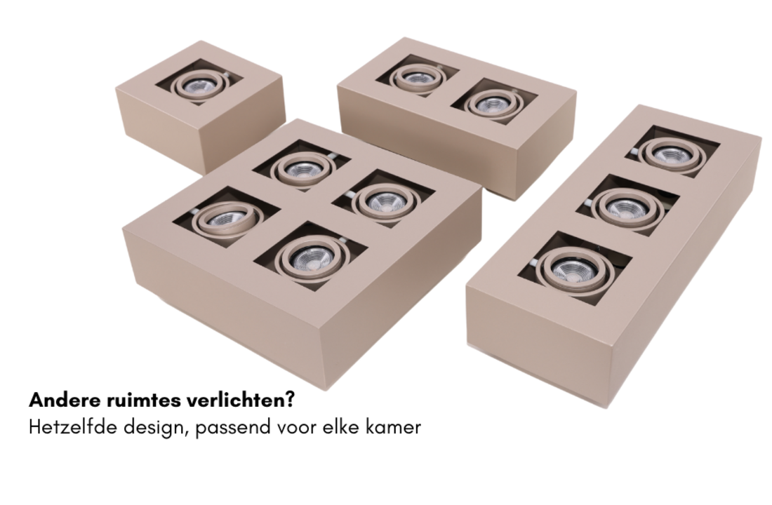 Moderne Plafondspot Quadrado - dimbaar 2x5W | Champagne