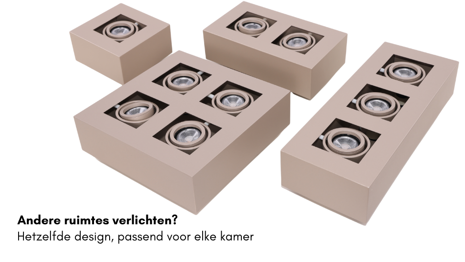 Moderne Plafondspot Quadrado - dimbaar 1x5W | Champagne