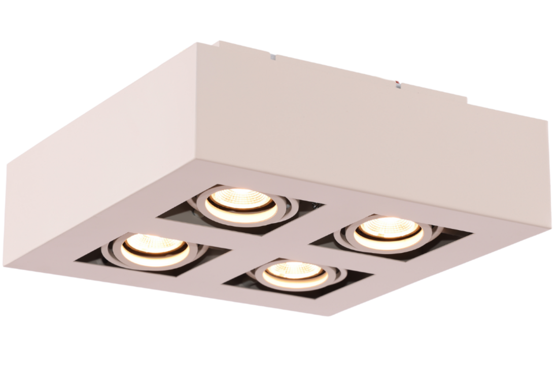 Moderne Plafondspot Quadrado - dimbaar 4x5W | Beige