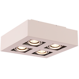 Moderne Plafondspot Quadrado - dimbaar 4x5W | Beige