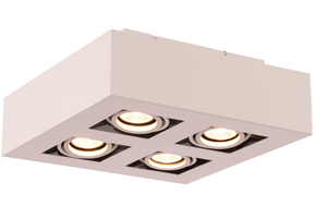 Moderne Plafondspot Quadrado - dimbaar 4x5W | Beige