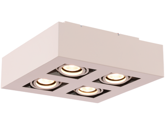 Moderne Plafondspot Quadrado - dimbaar 4x5W | Beige